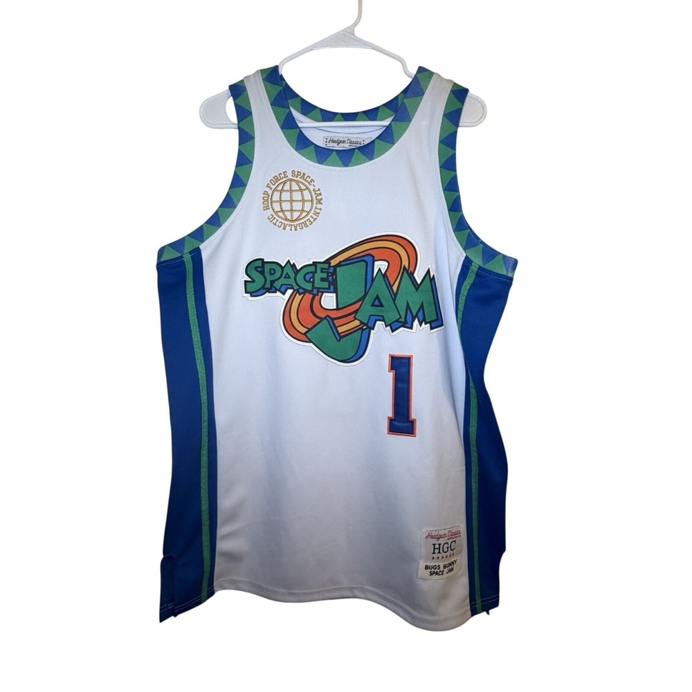 Space Jam Bugs Bunny #1 Large  Jersey Hoop Force  NWT Basketball